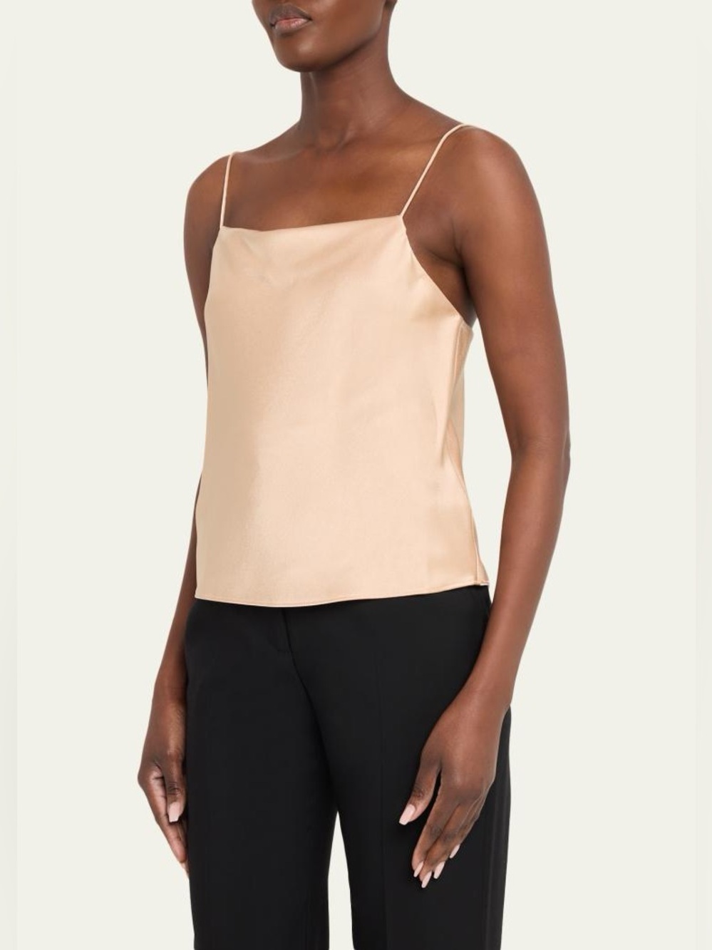 Alice + Olivia Harmon drapey tank in champagne Sz XS